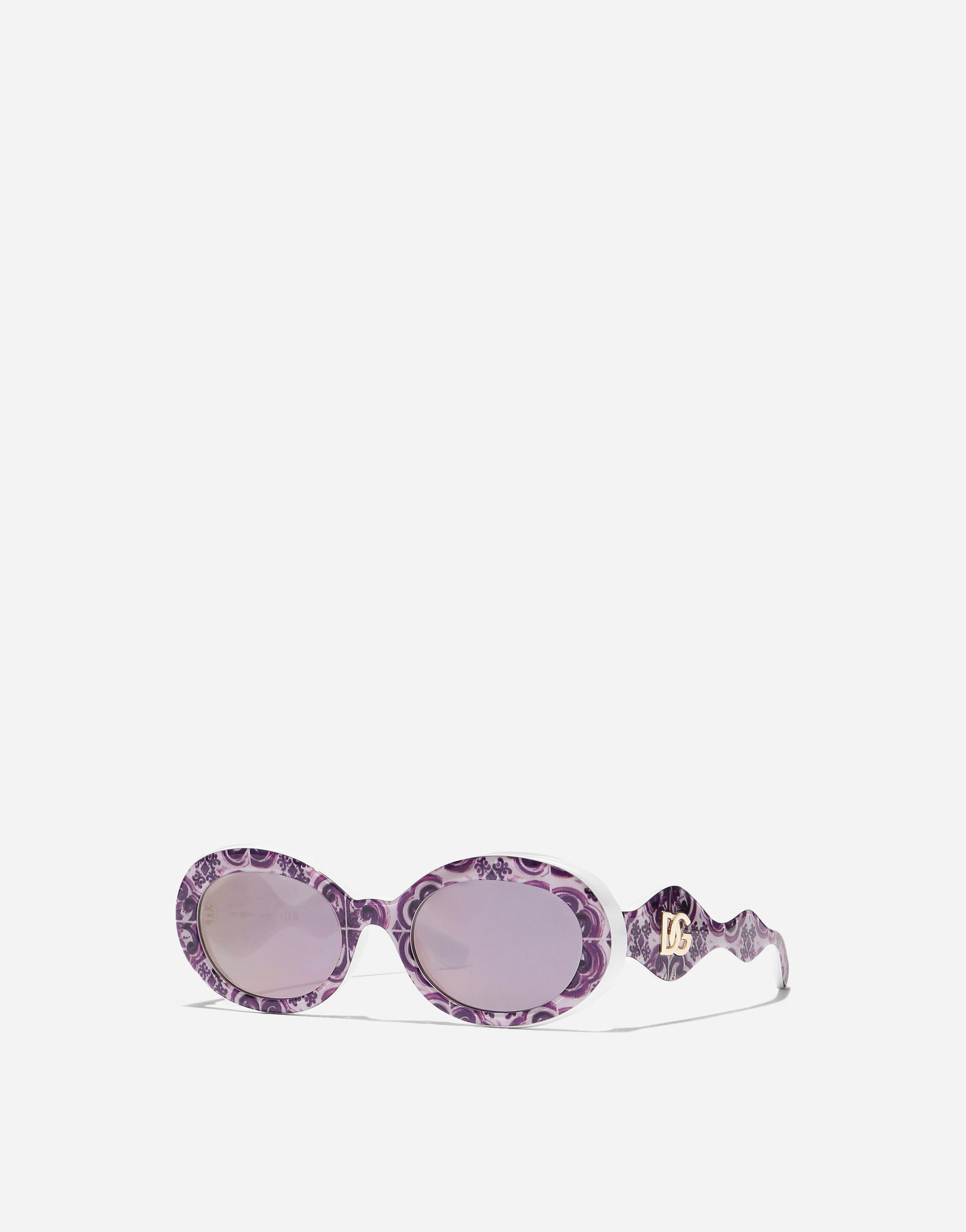 Слънчеви очила Dolce & Gabbana Dolce & Gabbana Maiolica Print Oval Sunglasses Лилаво | VG4006VP95R9V000, 1