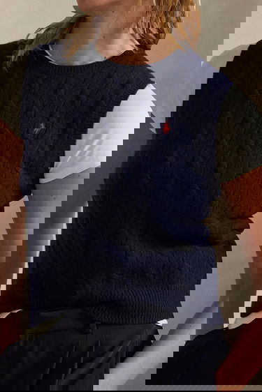 Жилетка Polo by Ralph Lauren Polo Cable-Knit Cashmere Vest Тъмно синьо | 211972134, 3