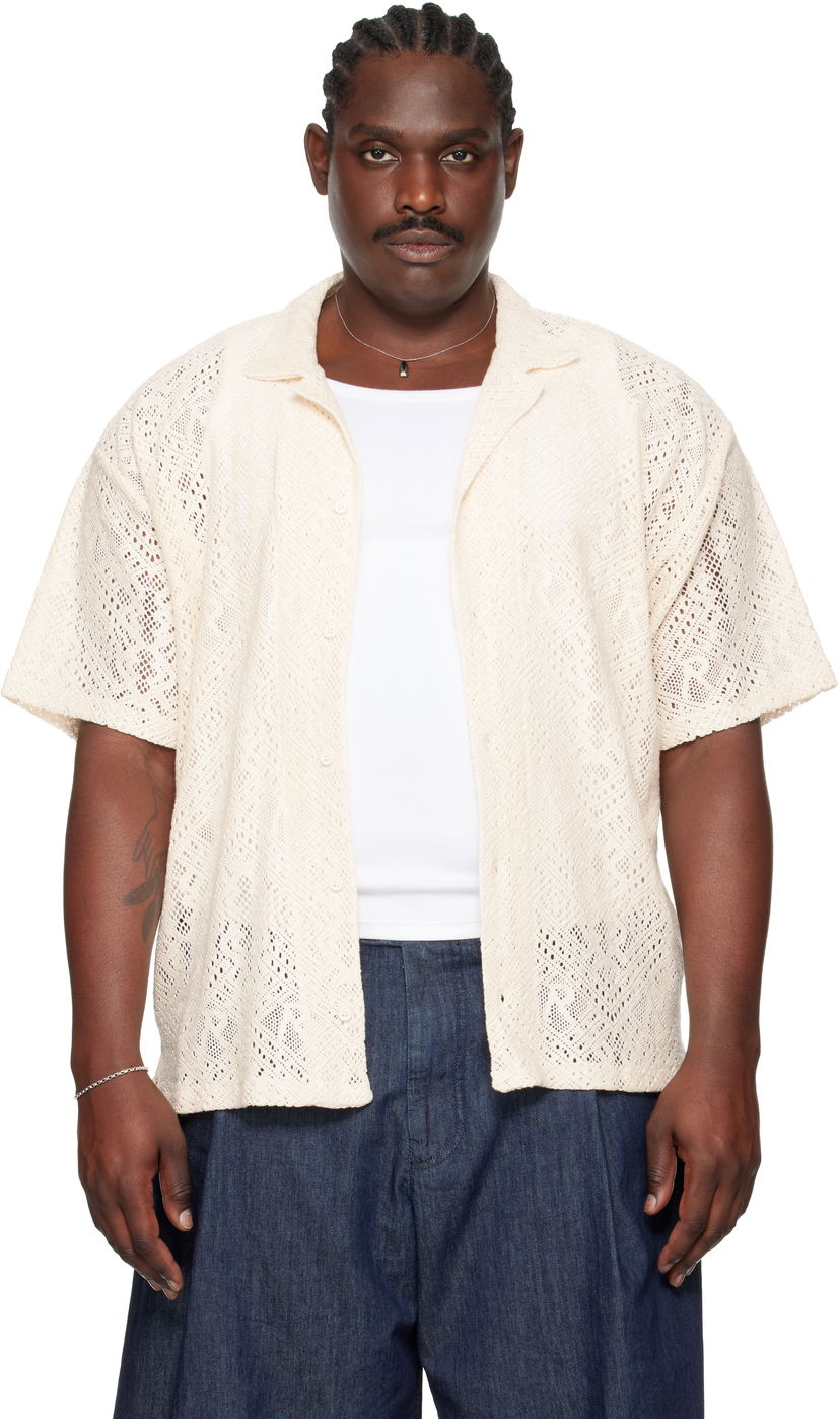 Риза Represent Clo All Over Crochet Shirt Бежово | MLM3837