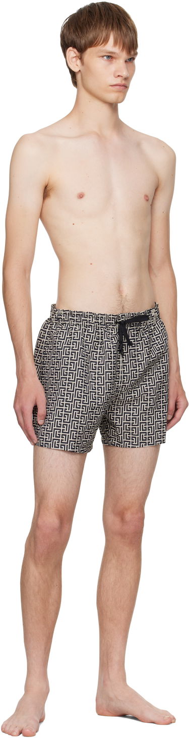 Бански Balmain Balmain Monogram Swim Shorts Бежово | BWB671500, 3