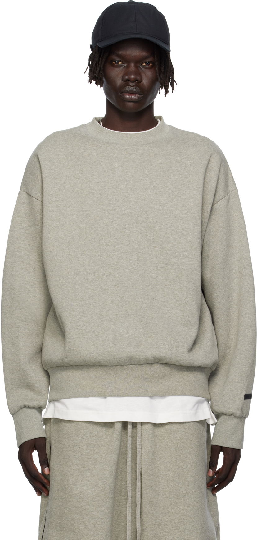 Суитчър Fear of God Fear of God ESSENTIALS Classic Fit Fleece Crewneck Sweatshirt Сиво | 192SP252045F