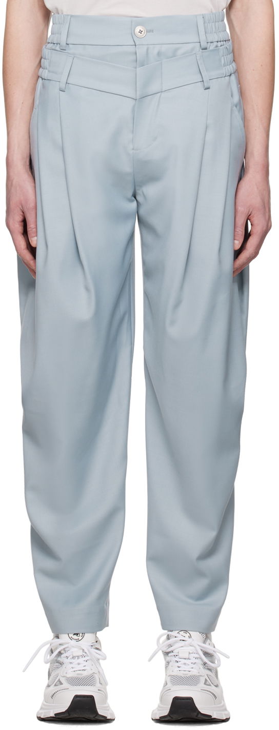 Панталони Feng Chen Wang Feng Chen Wang Double Waistband Trousers Синьо | FUS15TR05, 0
