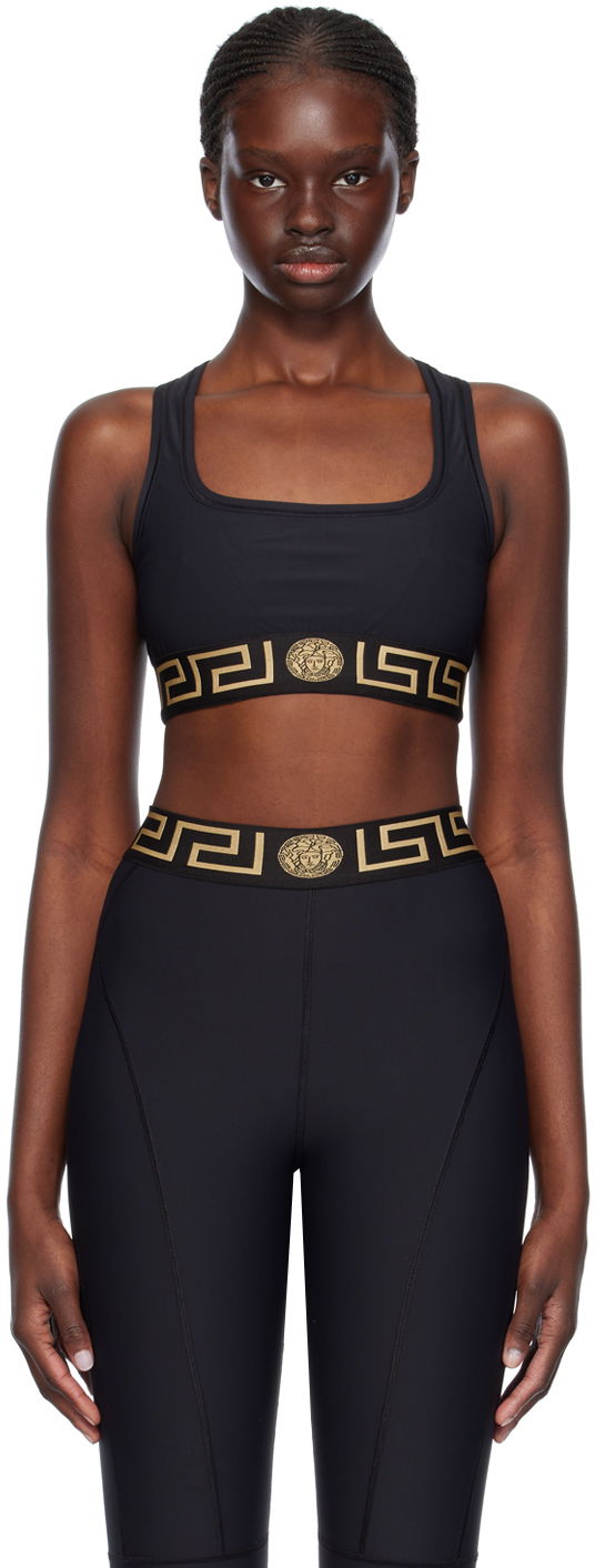Сутиен Versace Designer Greca Border Sports Bra Черно | 1004104_1A06229_1B000, 0