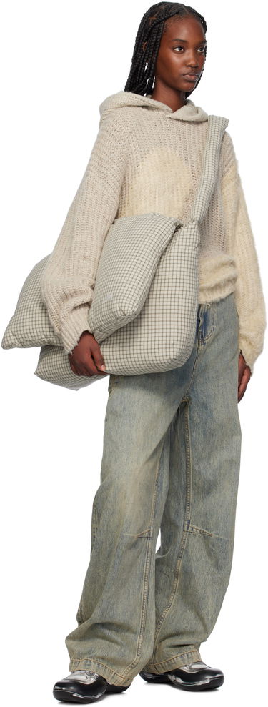 Чанта през рамо ERL ERL Plaid Messenger Bag Бежово | ERL09K031, 3