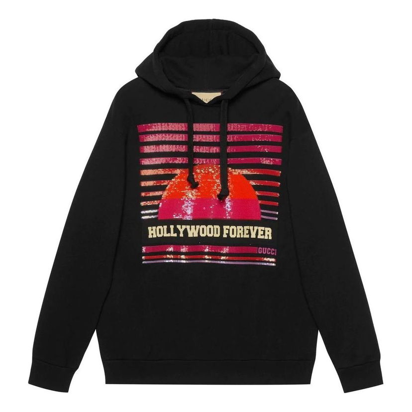 Суитчър Gucci Hollywood Forever Hoodie Черно | 615061-XJEF2-1043