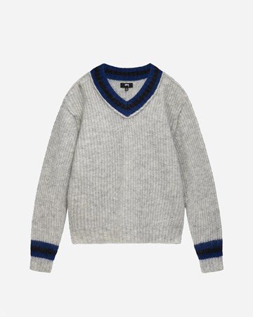 Пуловер Stüssy Mohair Tennis Sweater Сиво | 117142-0016, 0