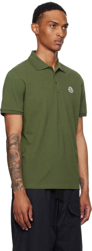 Поло тениска Moncler Moncler Logo Patch Cotton Piquet Polo Бяло | K20918A0001484556, 4