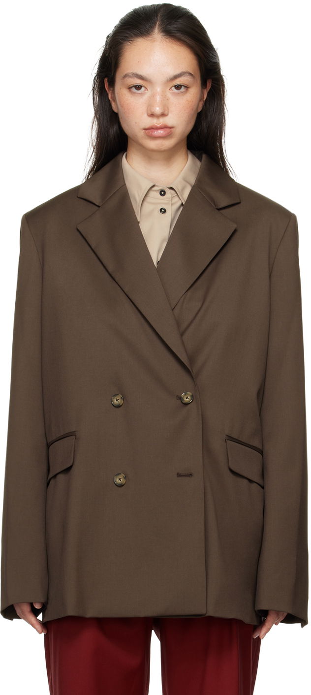 Яке Loulou de Saison Loulou de Saison Donau Double-Breasted Blazer Кафяво | DONAU, 0