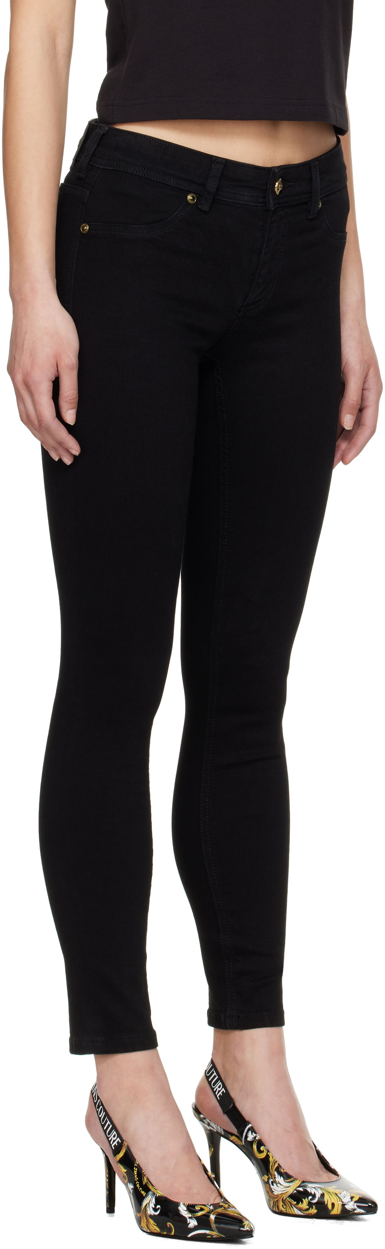 Дънки Versace Versace Jeans Couture Jegging Jeans Черно | E78HAB5J0_ECDW00, 1