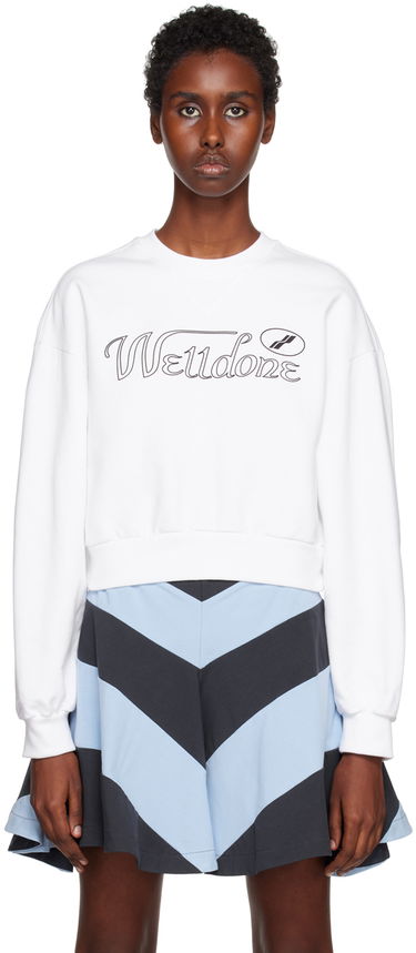 Суитчър We11done Cropped Graphic Sweatshirt Бяло | WD-TS3-22-860-W-WH, 0