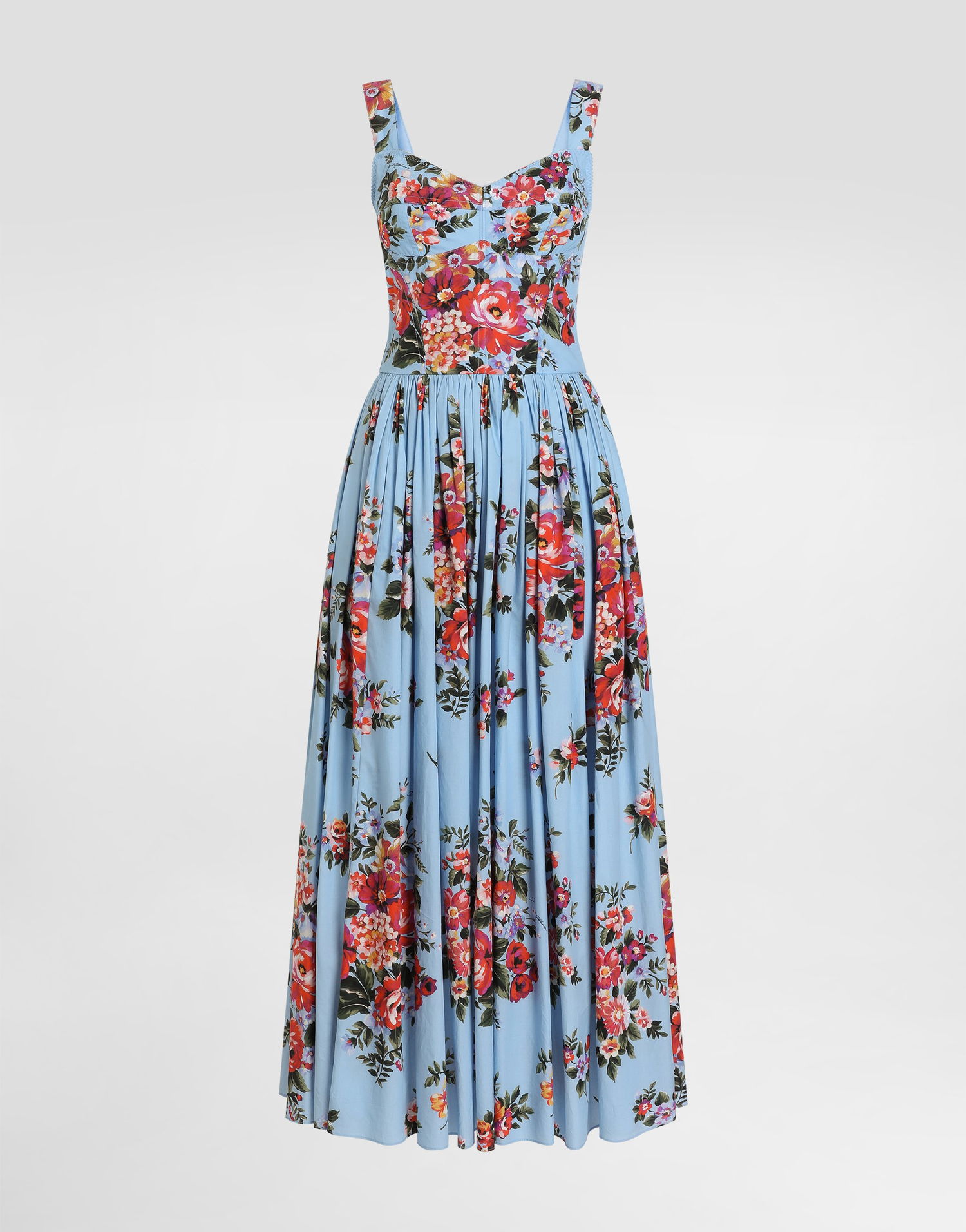 Pокля Dolce & Gabbana Dolce & Gabbana Flower Bouquet-print Pleated Maxi Dress Многоцветен | F6TTHTHS5UUHC5ZO, 0
