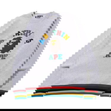 Пуловер BAPE College Line Rib Crewneck Сиво | 1G30 113 005 GREY, 1