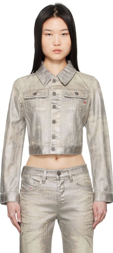 Дънки Diesel Metallic Denim Crop Jacket Металик | A14796 0CBCZ DE-SLIMMY-S1 VESTE, 0