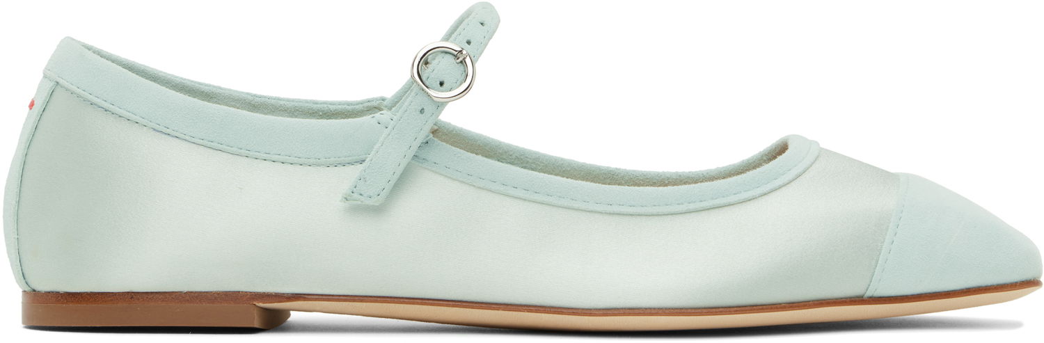 Облекло Aeyde Aeyde Uma Satin Toe-Cap Ballerina Flats Тюркоазено | A11-FL-RKLS08FL169-SS25-1017-067, 0