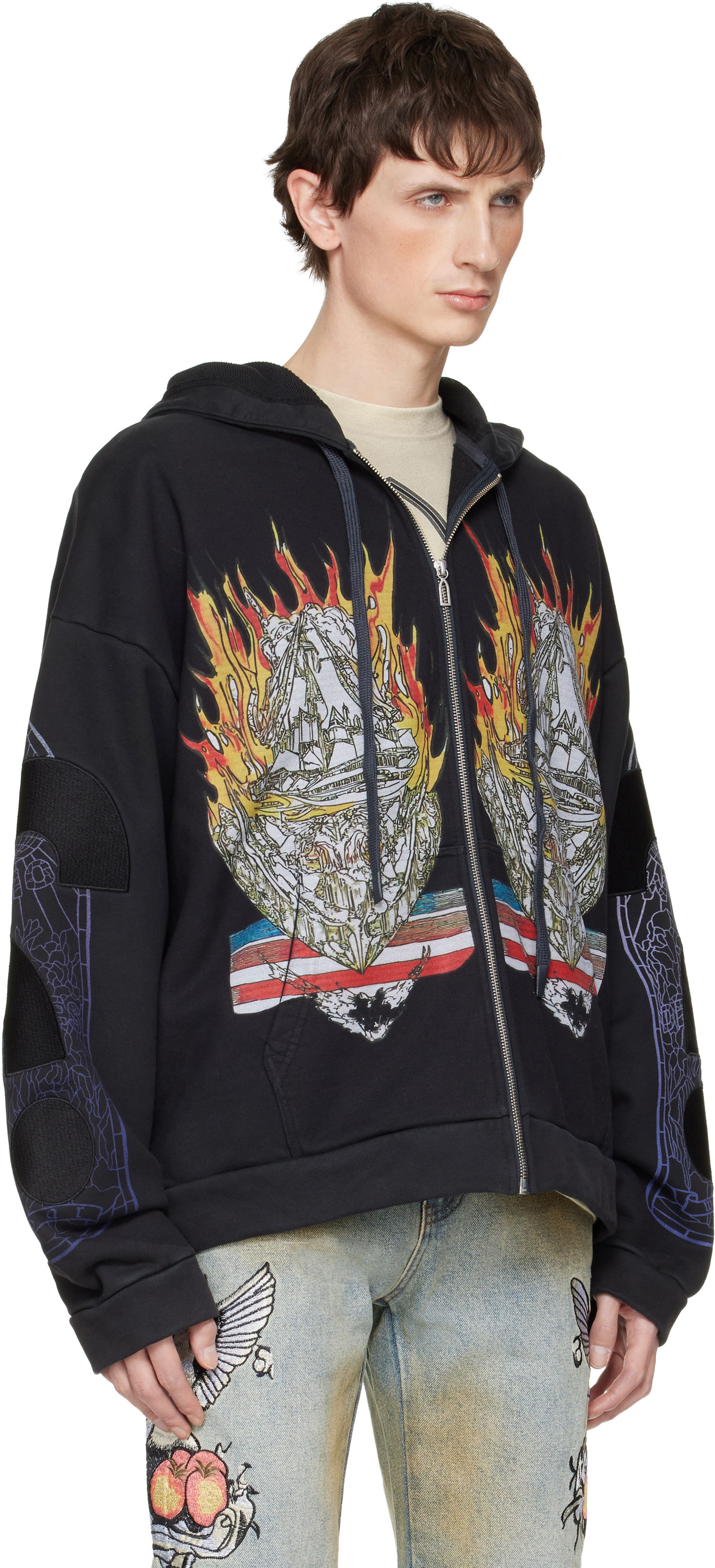 Суитчър Who Decides War Engulfed Memories Zip Up Hoodie Черно | 111015002FW25, 1