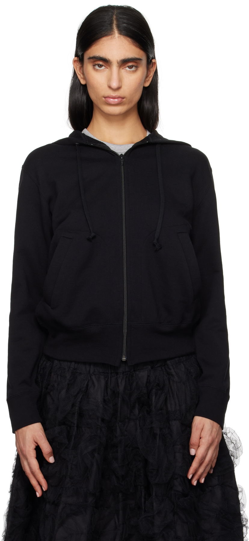 Суитчър Comme des Garçons 'Heart On Back' Zip Hoodie Черно | T342