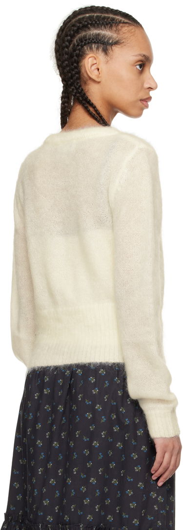 Пуловер GANNI Fuzzy Tie String Cardigan Бяло | K2343, 2