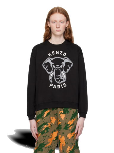 Пуловер KENZO Paris Elephant 'Varsity Jungle' Черно | FD62SW0934MF