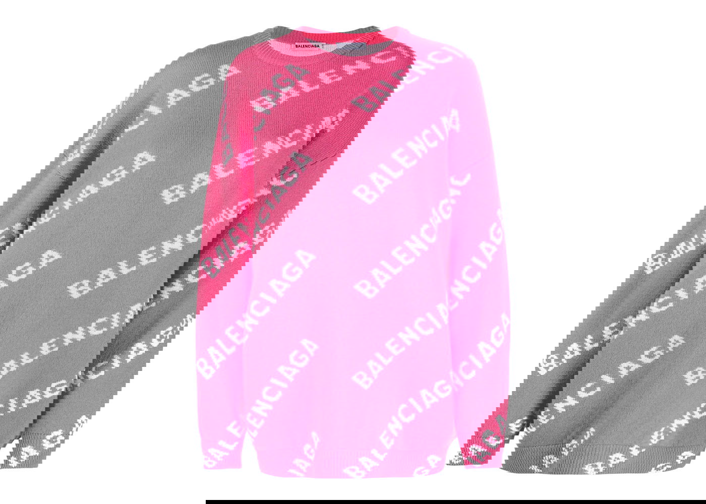 Пуловер Balenciaga Allover Logo Wool Blend Jumper Розово | 620983T15675621, 0