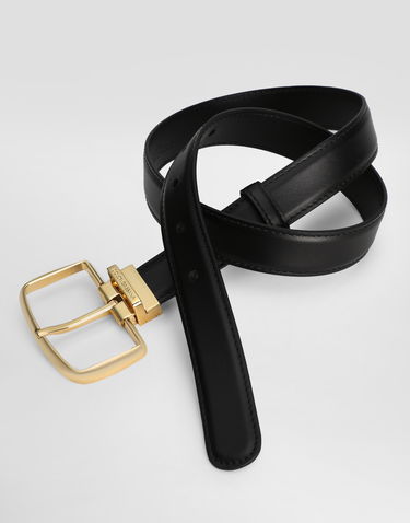Колани Dolce & Gabbana Dolce & Gabbana Smooth Calfskin Belt with Square Buckle Черно | BE1666AW57680999, 1