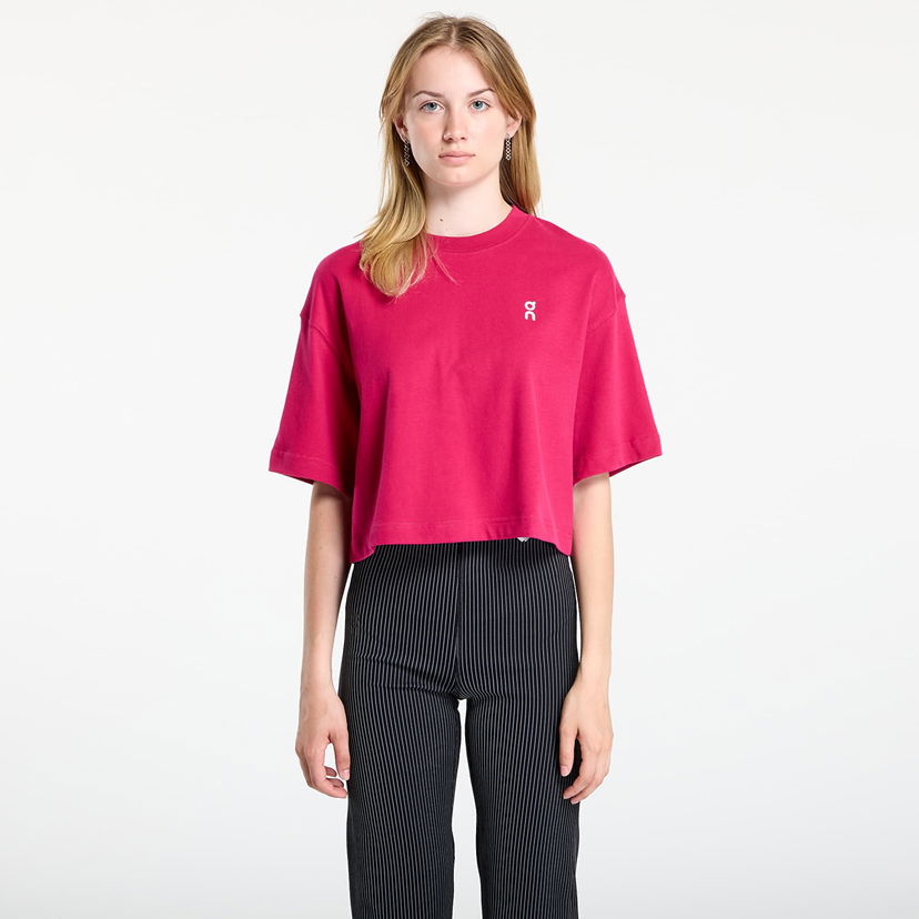 Съкратен топ On Running On Club Boxy T-Shirt Розово | 1WF11123538 W
