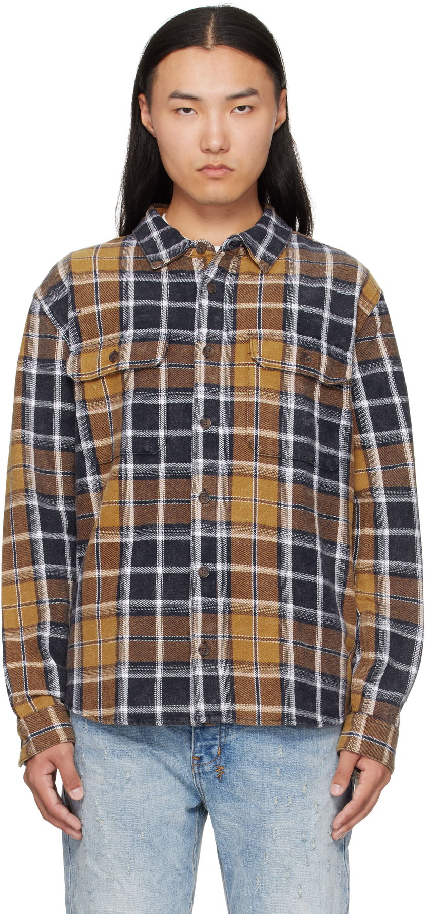 Риза Ksubi Ksubi Rosebowl Long Sleeve Plaid Shirt Жълто | MFA25SH021