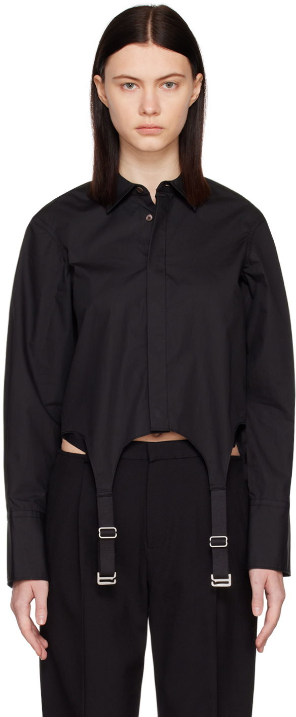 Риза Dion Lee Garter Crop Shirt Черно | C5029R23, 0