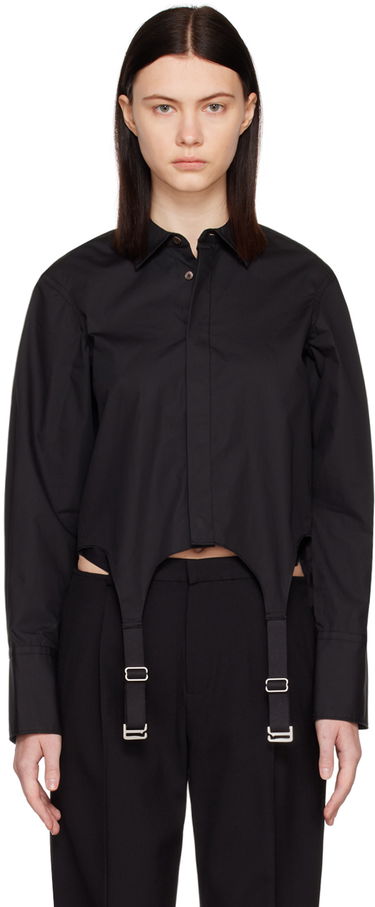 Риза Dion Lee Garter Crop Shirt Черно | C5029R23, 0