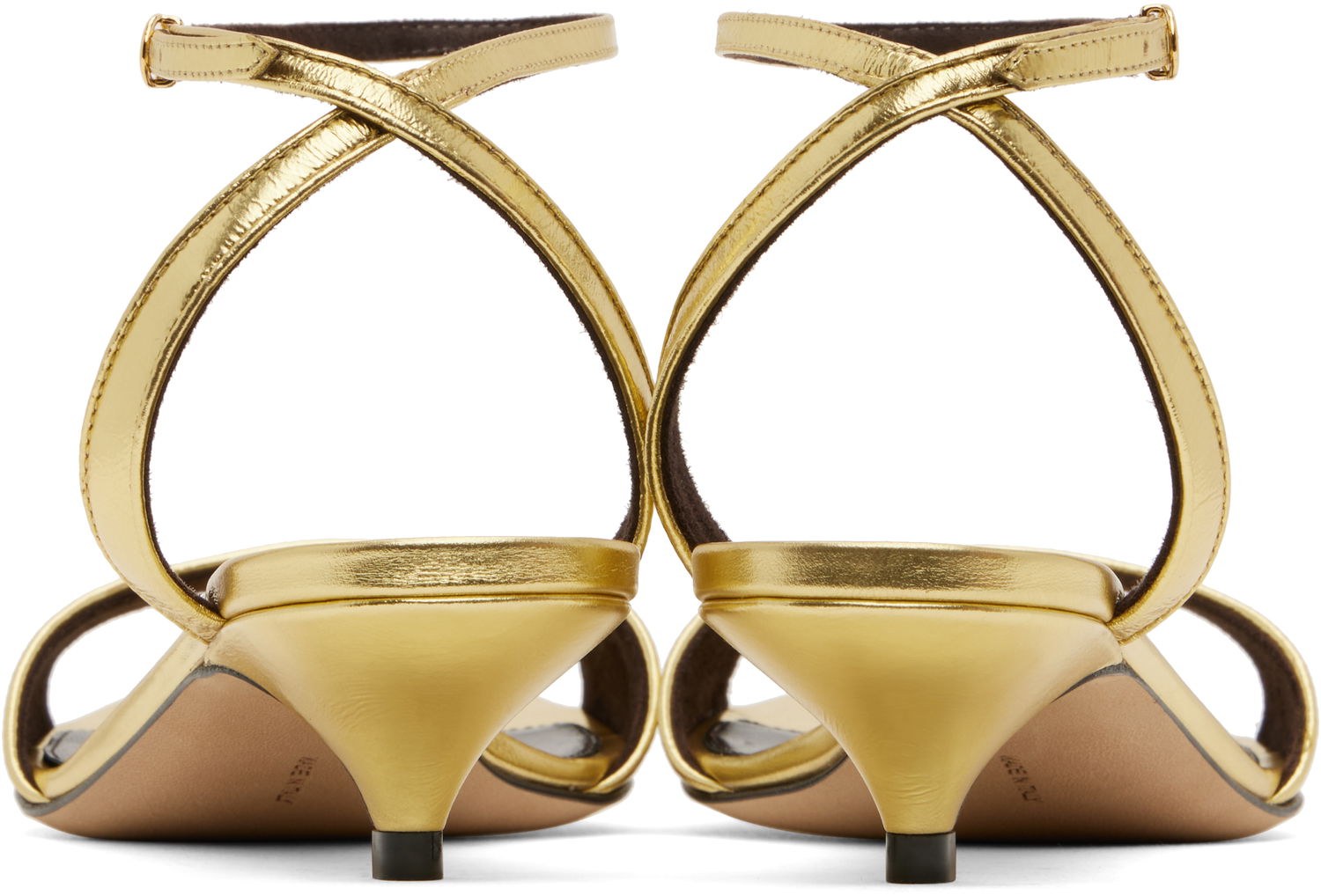 Аксесоари The Row The Row Vika Ankle Strap Kitten Heel Sandals Металик | F1583-M39, 1