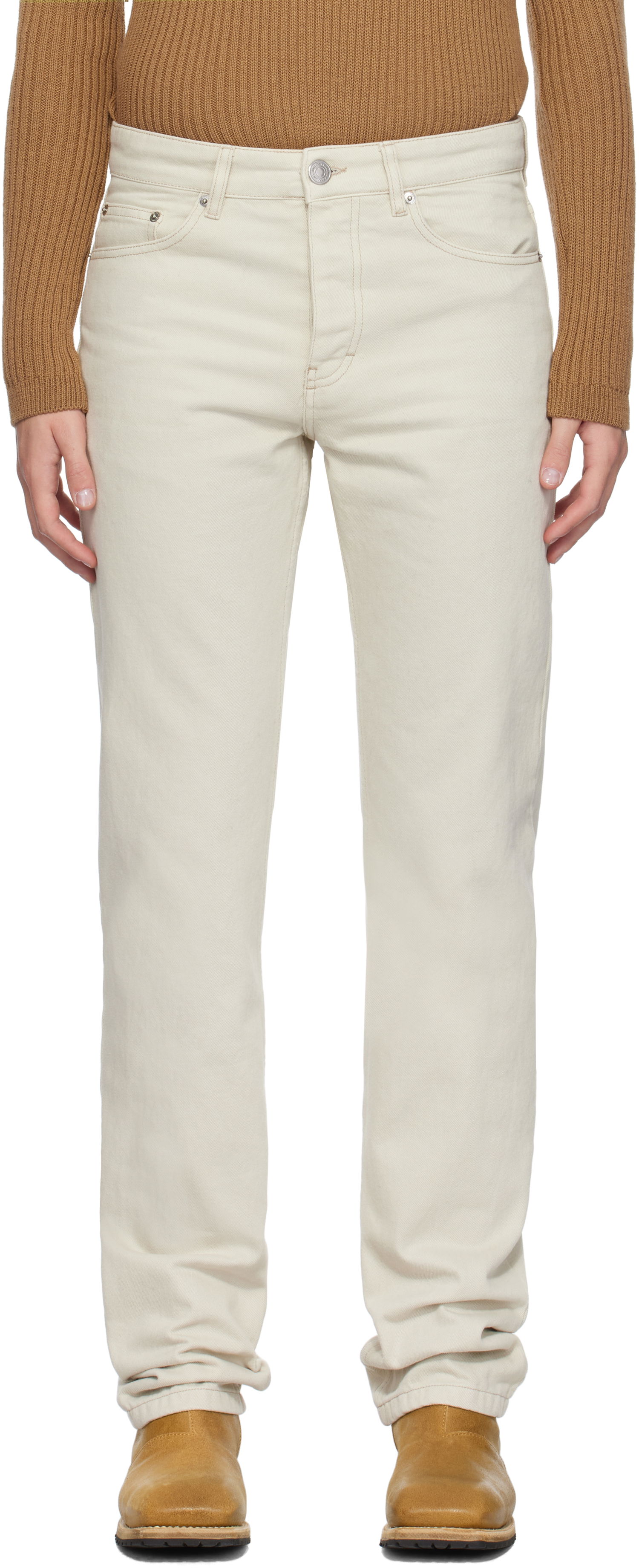 Дънки AMI Classic Fit Jeans Бяло | HTR001.CO0037, 0