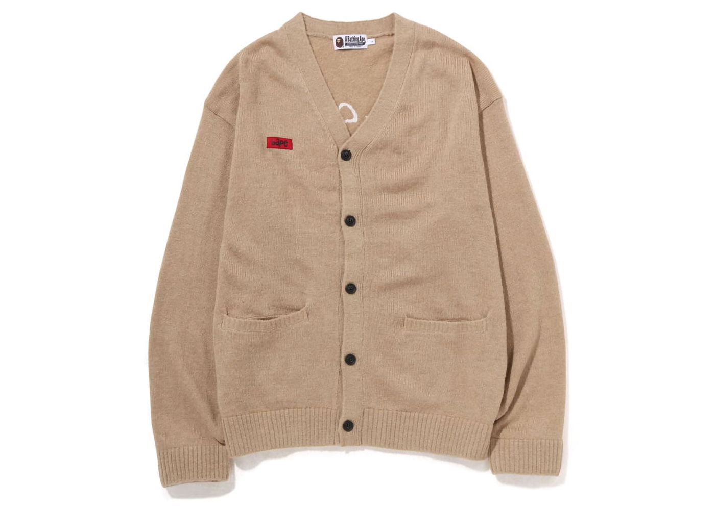 Пуловер BAPE Embroidery Shaggy Knit Cardigan Бежово | 1I80-120-001, 0
