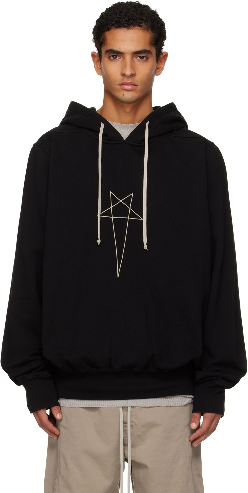 Суитчър Rick Owens DRKSHDW Penta Oversized Hoodie Черно | DU02E7262 FEP3P