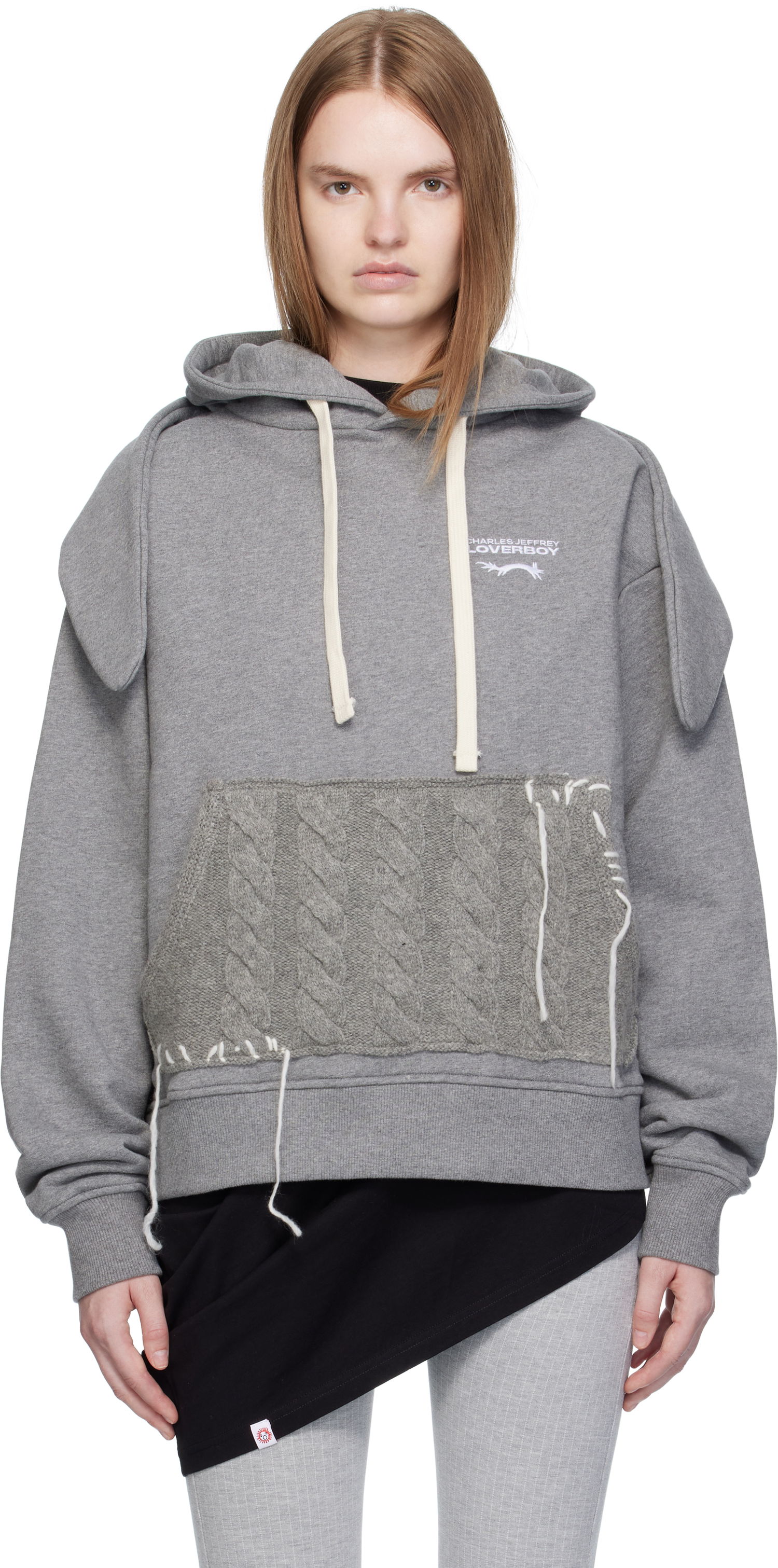 Суитчър Charles Jeffrey Loverboy Charles Jeffrey LOVERBOY Patch Rabbit Ears Hoodie Сиво | 52081002, 0