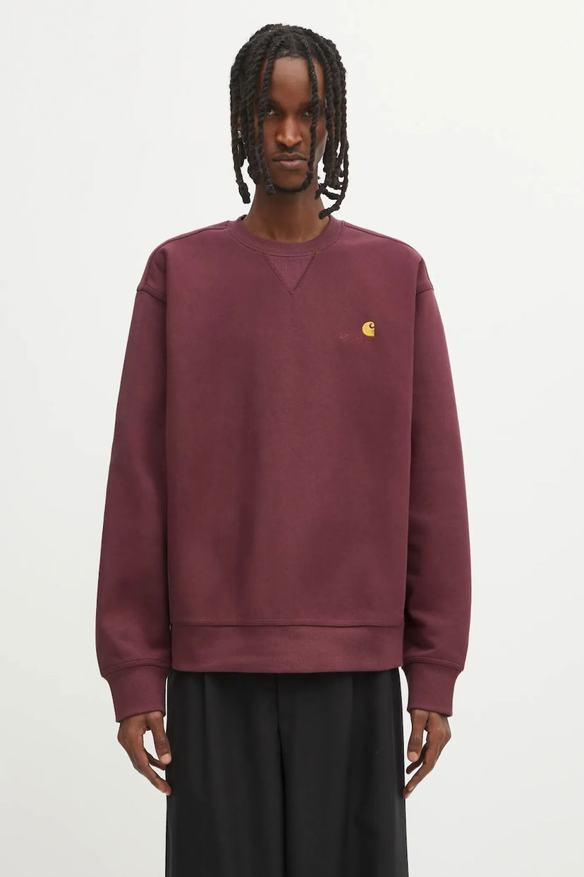 Суитчър Carhartt WIP American Script Sweatshirt with logo application Бургунди | I025475.33KXX
