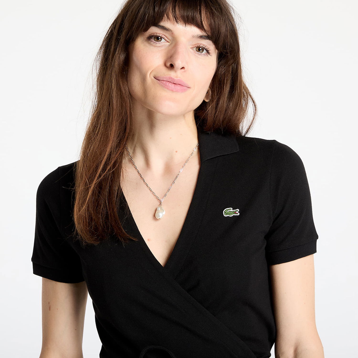 Pокля Lacoste Lacoste Stretch Mini Pique Wrap Dress Черно | EF7252 031, 1