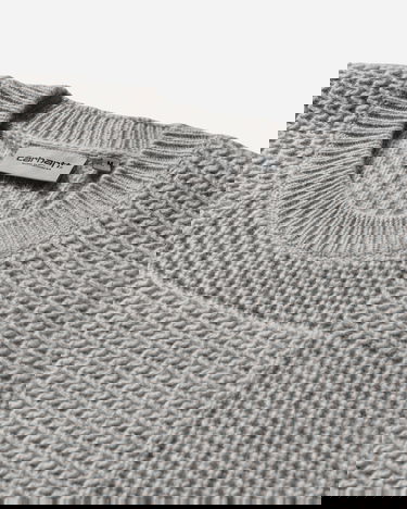 Пуловер Carhartt WIP Bishop Textured Paneled Knit Crewneck Sweater Сиво | I035591 3GEXX, 3