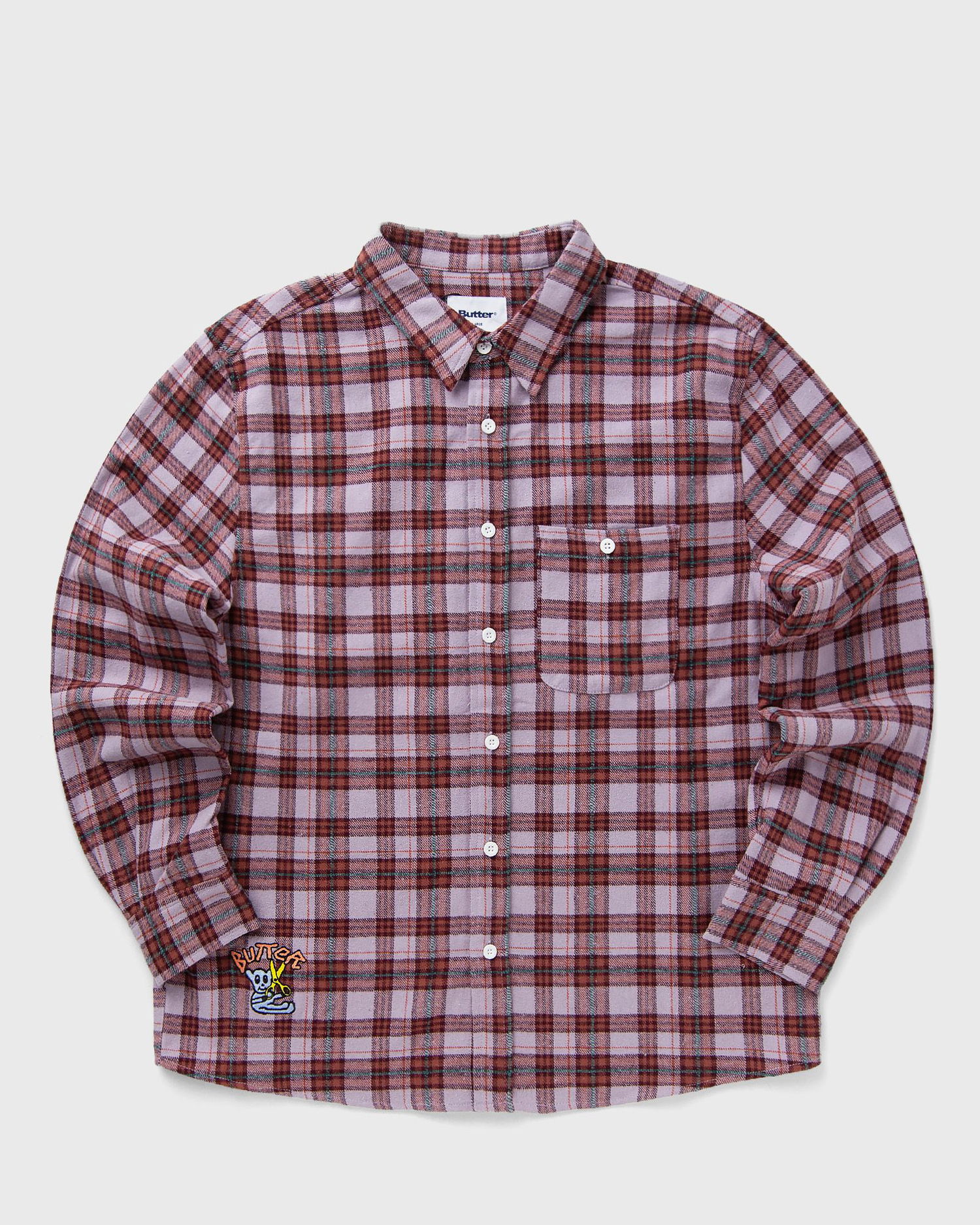 Риза Butter Goods Plaid Flannel Shirt with Patch Лилаво | P23409, 1