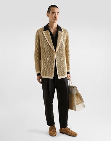 Яке Dolce & Gabbana Dolce & Gabbana Double-breasted Raffia Mesh Jacket Бежово | G2UL1TGJ208S9000, 1