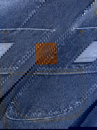 Дънки Carhartt WIP Straight Fit Pleated Jeans Синьо | I0347320106, 2
