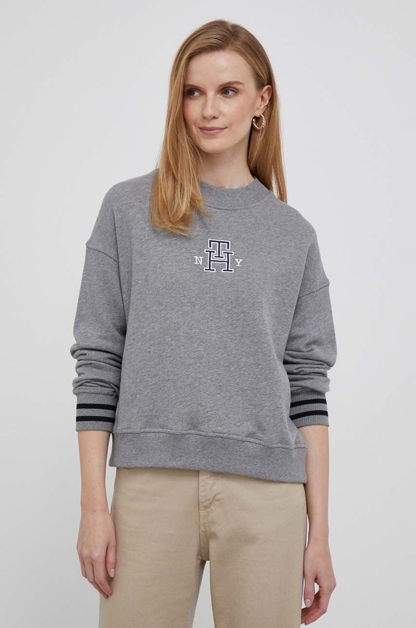 Суитчър Tommy Hilfiger Crew Neck Knitted Sweatshirt Сиво | WW0WW39369, 0