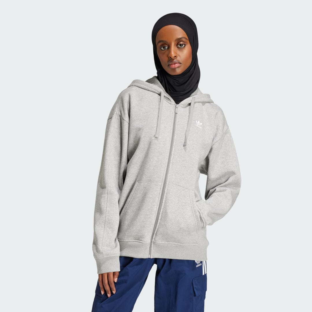 Суитчър adidas Performance Essentials Full-Zip Fleece Сиво | IY9622, 1