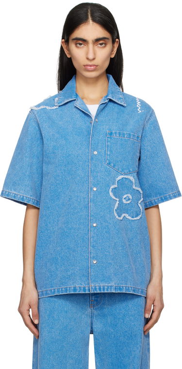 Риза Marni Marni Patched Denim Shirt Синьо | CAJD0614QS USCX34, 0