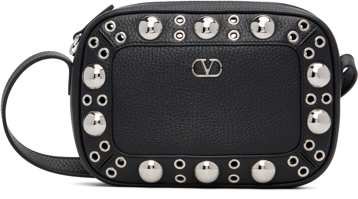 Чанта през рамо Valentino Valentino Garavani Nellcôte Calfskin Studded Shoulder Bag Черно | 7Y2B0R74MJL, 0
