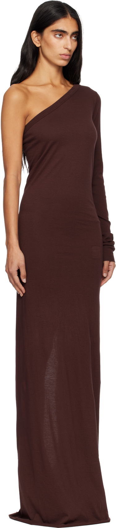 Pокля Rick Owens DRKSHDW Concordians Ziggy One-Shoulder Maxi Dress Черно | DS02E7511 RN, 4