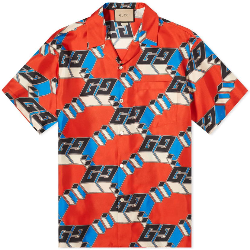 Риза Gucci GG Game Big Vacation Shirt Червено | 770432-ZAPEX-6356