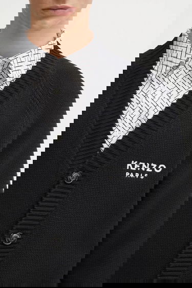 Пуловер KENZO Kenzo Wool Blend Cardigan with Flower Design Черно | FF65CA7443LA, 3