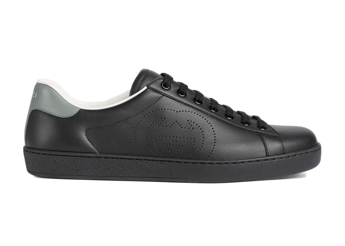 Кецове и обувки Gucci Ace Perforated Interlocking G 'Black' Черно | 599147 AYO70 1069, 0
