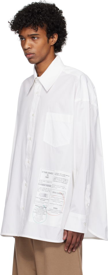 Риза Maison Margiela MM6 Maison Margiela Newspaper Print Shirt Бяло | SH0DT0027 M35152, 3