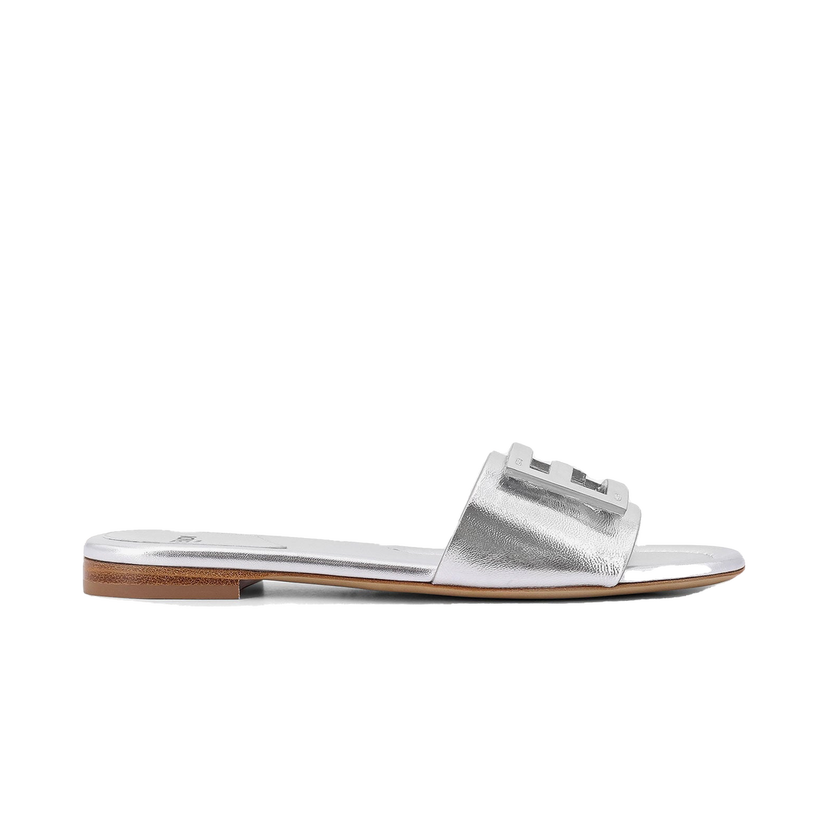 Кецове и обувки FENDI Silver Leather Slide Sandals Металик | 8R8136AI16F0GE7