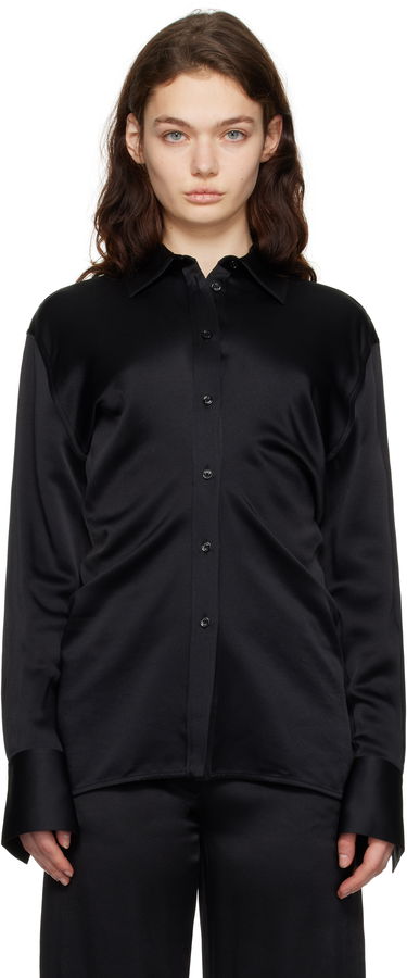 Риза TOTEME TOTEME Slouch Waist Button-Down Shirt Черно | 251-WRT4282-FB0344, 0